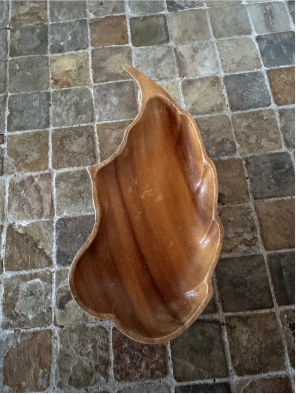 Unbranded Wooden Leaf Shaped Serving Bowl One Size Brown